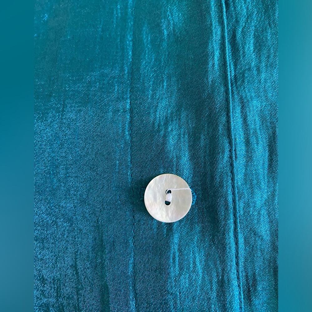 Ruby Rd Nehru Collar Button Up Green Shimmer Silk… - image 7